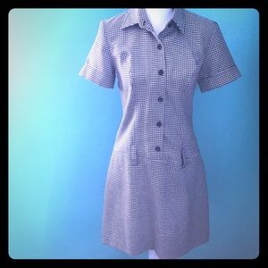 Vintage houndstooth plaid dress